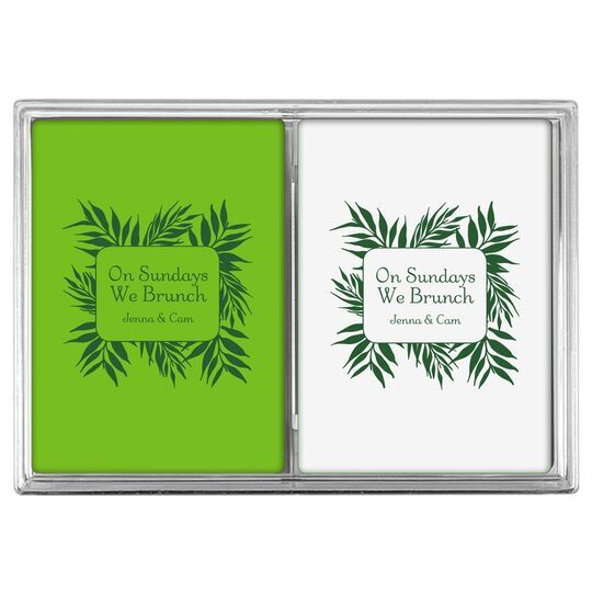 Palm Leaf Frame Double Deck Playing Cards
